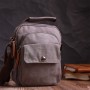 Сумка Vintage Чоловіча з щільного текстилю Сіра (22217)