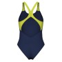 Купальник Arena Breath Swimsuit V Back Lb 008330-760 чорний, жовтий, зелений, синій 38 (3468337422044)
