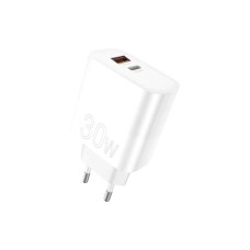 Зарядний пристрій WUW C208 1xUSB-C PD30W + 1xUSB QC3.0 18W White (6972573333417)
