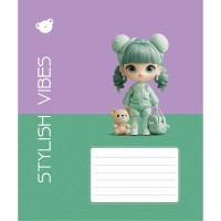 Зошит Школярик Stylish vibes 12 аркушів клітинка (012-3568K)