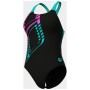 Купальник Arena Graphic Swimsuit Swim Pro L 010809-580 чорний, блакитний, рожевий 36 (3468337757405)
