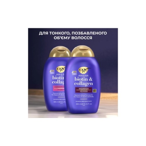 Набір косметики OGX Біотинова формула з колагеном для об'єму та зміцнення волосся Шампунь + Кондиціонер (3574661864952)