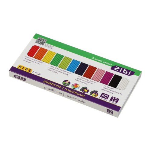 Пластилін ZiBi KIDS Line 12 кольорів, 192 г (ZB.6274)