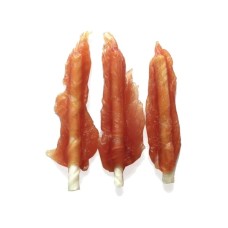 Ласощі для собак Lucky Star М'яке куряче в'ялене м'ясо на жувальній паличці з сиром'ятної шкіри ≈12 см 500 г (4820144302220)