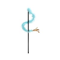 Іграшка для котів Hippie Pet Вудка з довгим пір'ям синя 48 см (HIPCW2303034M)