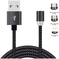 Дата кабель USB 2.0 AM to Lightning + Micro 5P + USB-C 1.2m Magneto bla XoKo (SC-350MGNT-BK)