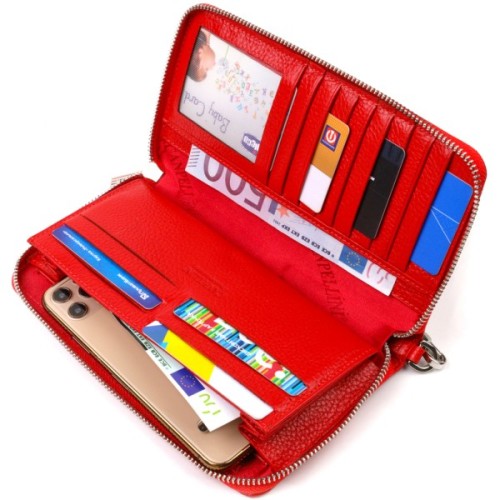 Гаманець Canpellini З натуральної шкіри Червоний (21921)