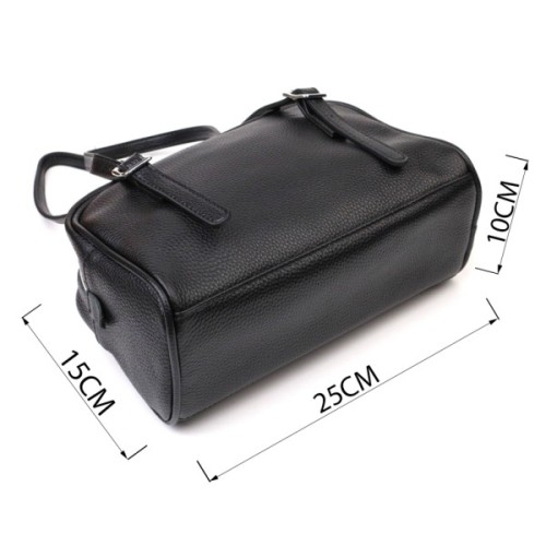 Сумка Vintage Зі знімними ручками з натуральної шкіри Чорна (22078)