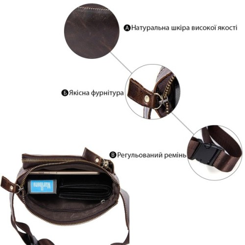 Сумка Vintage Поясна Коричнева (14738)