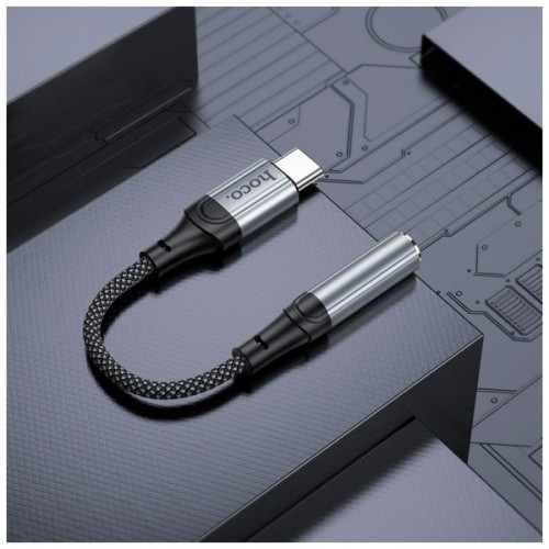 Перехідник USB-C to 3.5mm F 0.12m Black HOCO (6942007608886)