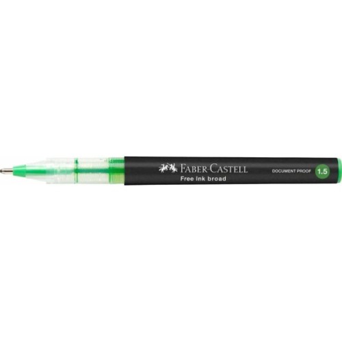 Ролер Faber-Castell Free Ink rollerball, колір чорнила світло-зелений, 1,5 мм, одноразовий (31226)