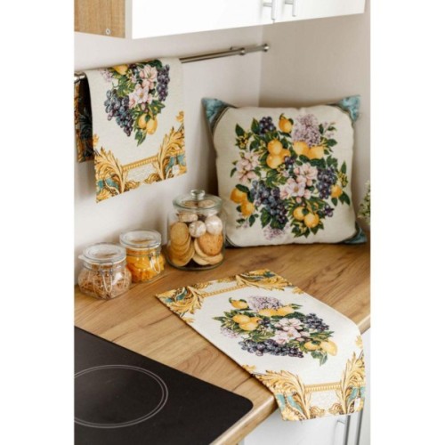 Подушка Прованс гобеленова декоративна Verna Фрукти в ромбі 45х45 см (030039)