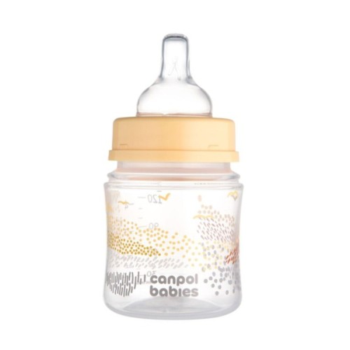 Пляшечка для годування Canpol babies Easystart MOUNTAINS антиколікова з широким отвором 120 мл бежева (35/242_bei)