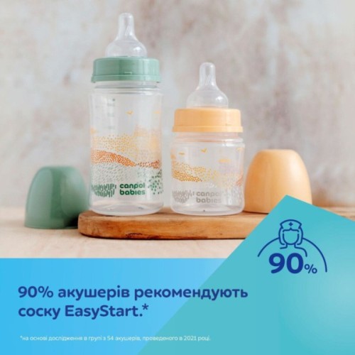 Пляшечка для годування Canpol babies Easystart MOUNTAINS антиколікова з широким отвором 120 мл бежева (35/242_bei)