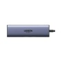 Концентратор Ugreen USB-C 6-in-1 2xUSB-A + 1xUSB-C PD100W + DisplayPort 4K60Hz + 1xRJ45 1000Mbps black (75643)