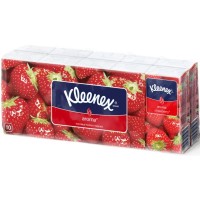 Серветки косметичні Kleenex Aroma з ароматом полуниці двошарові 10 пачок по 10 шт. (5029053028323)