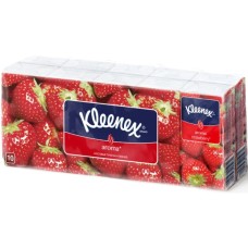Серветки косметичні Kleenex Aroma з ароматом полуниці двошарові 10 пачок по 10 шт. (5029053028323)
