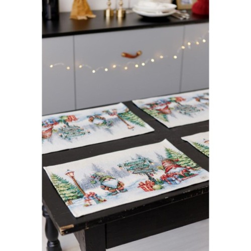 Серветка на стіл Прованс гобеленова Різдвяне багаття 30х50 см (036427)