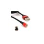 Дата кабель USB 2.0 AM to Lightning 1.0m magnetic 3.1A black PZX (V133-B)