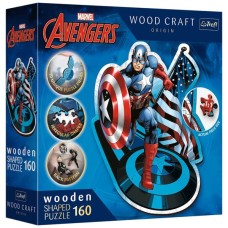 Пазл Trefl Wooden Marvel Heroes Безстрашний Капітан Америка 160 елементів (5900511201949)