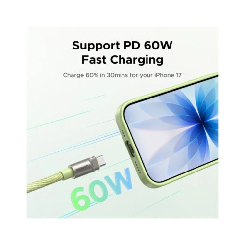 Дата кабель USB-C to USB-C 1.2m 60W pink Ugreen (35510)