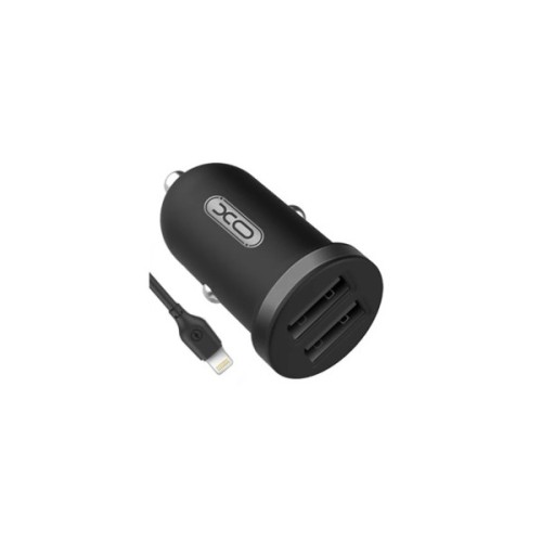 Зарядний пристрій XO 2xUSB 2.1A + cable USB to Lightning black (TZ08-L-BK)