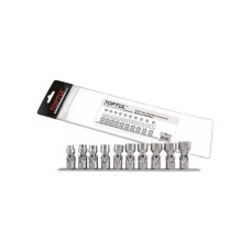 Набір торцевих головок Toptul з карданом на планці 12-гр. 3/8" 10шт. 10-19мм (GAAG1004)