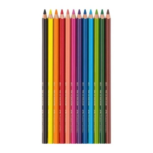 Олівці кольорові Faber-Castell Colour pencils Ergonomics, трифільні, 4 мм, 12 кольорів (116512) (32850)