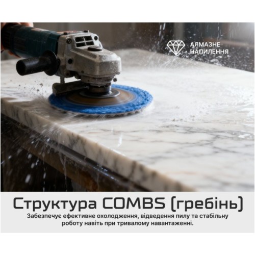 Круг зачистний Alloid Pro, алмазний, шліфувальний, на липучці, HEXAGON, 100мм, зерно 50 (DD-63385)