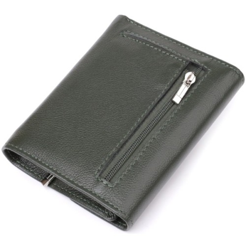 Гаманець ST Leather З натуральної шкіри Зелений (23075)