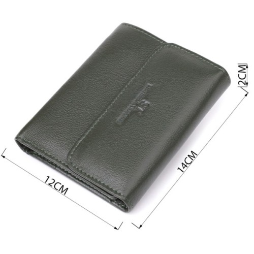 Гаманець ST Leather З натуральної шкіри Зелений (23075)