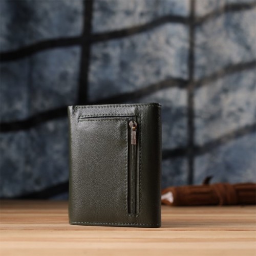 Гаманець ST Leather З натуральної шкіри Зелений (23075)