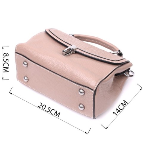 Сумка Vintage Жіноча шкіряна з металевою клямкою Бежева (22418)