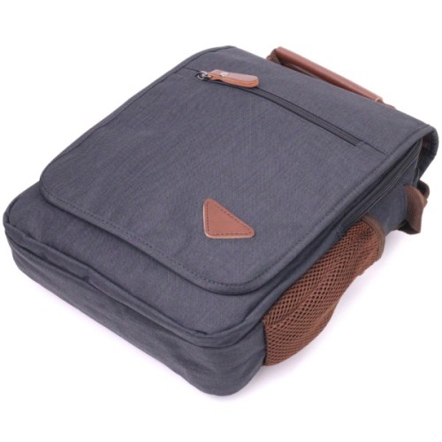 Сумка Vintage Вертикальна чоловіча через плече текстильна Чорна (21261)