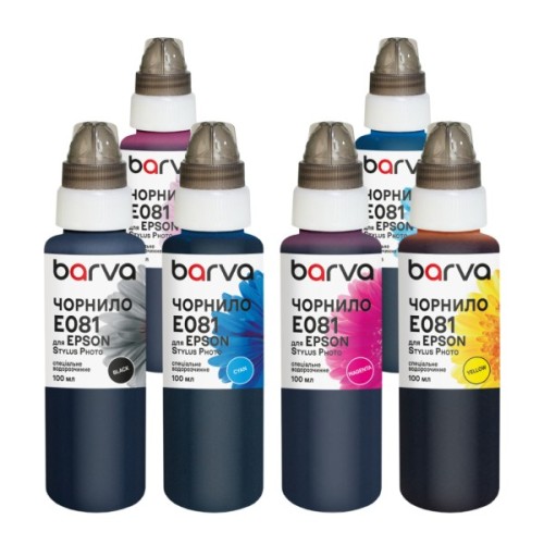 Чорнило Barva Epson T048/T080/T081 6х100 мл, special, BK/C/M/Y/LC/LM (E081-100-MP)
