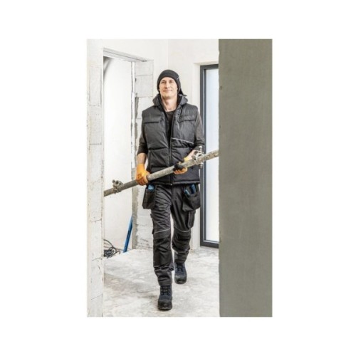 Жилет робочий Hoegert BORGER HT5K920-L утеплений з капюшоном 100% поліестер чорний, L (52) (HT5K920-L)