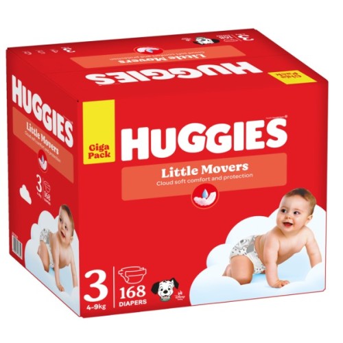 Підгузки Huggies Little Movers 3 (4-9 кг) M-pack, 168 шт (5029053577852)