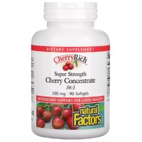 Вітамінно-мінеральний комплекс Natural Factors Вишневий концентрат 500 мг, Cherry Concentrate, 90 гелевих капсул (NFS-04525)