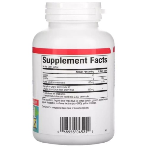 Вітамінно-мінеральний комплекс Natural Factors Вишневий концентрат 500 мг, Cherry Concentrate, 90 гелевих капсул (NFS-04525)