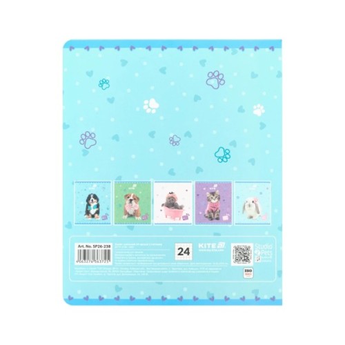 Зошит Kite Studio Pets, 24 аркуша, клітинка (SP26-238)