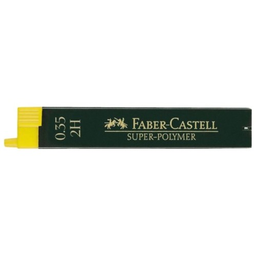 Грифель для механічного олівця Faber-Castell Super-Polymer 2Н (діаметр 0,35 мм), 12 штук в пеналі (27658)