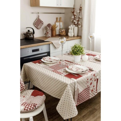 Скатертина Прованс Горох бордо Господиня 120х136 см (4823093451025)