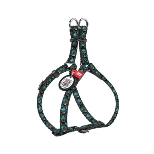 Шлея для котів WAUDOG Nylon з QR паспортом "Луска" пластиковий фастекс XS (319-0179)