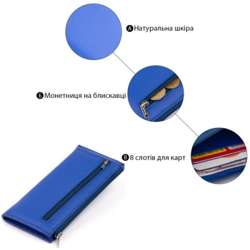 Гаманець ST Leather Зі шкіри унісекс Синій (19329)