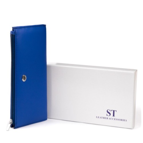 Гаманець ST Leather Зі шкіри унісекс Синій (19329)