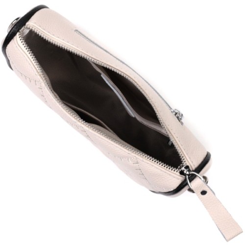 Сумка Vintage Жіноча крос-боді напівкруглого формату з натуральної шкіри Біла (22393)