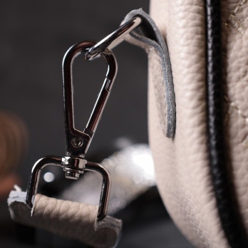 Сумка Vintage Жіноча крос-боді напівкруглого формату з натуральної шкіри Біла (22393)