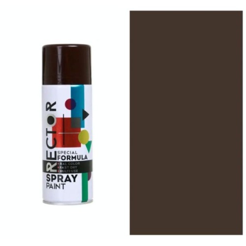 Аерозольна фарба для автомобіля RECTOR універсальна 8017 т. коричневий гл. 400мл (000013231)
