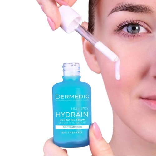 Сироватка для обличчя Dermedic Hydrain 3 Hialuro Зволожувальна для сухої шкіри обличчя, шиї та зони декольте 30 мл (5906739783199)