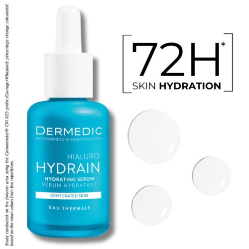 Сироватка для обличчя Dermedic Hydrain 3 Hialuro Зволожувальна для сухої шкіри обличчя, шиї та зони декольте 30 мл (5906739783199)